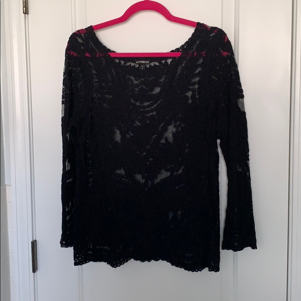 Black lace blouse